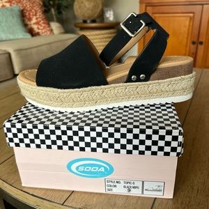 Soda, TOPIC-S, Black Espadrille, never worn